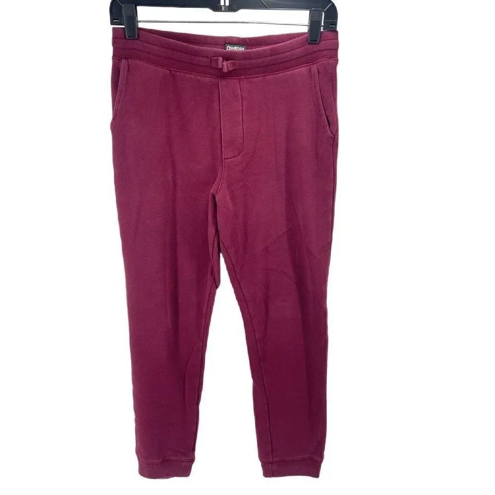 Oshkosh B'gosh Boys Jogger Pants Athletic Active Pull On Elastic Waist Maroon 14
